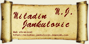 Miladin Jankulović vizit kartica